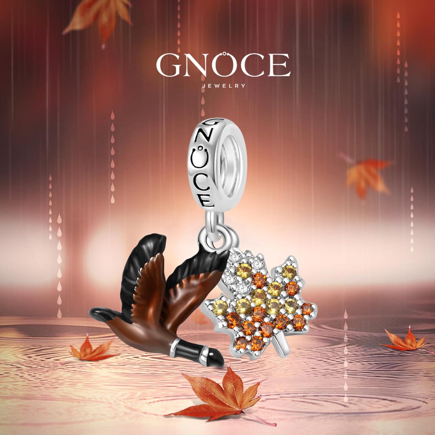 GNOCE Anmial Charm Bracelet for Her, S925 Sterling Silver Bead Charm Fit Bracelet/Necklace for Women Girls Wife Daughter/Jewelry Gift
