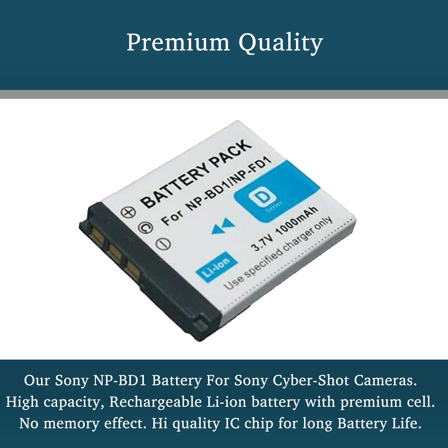 Batteria NP-BD1 compatibile con Sony Cyber-shot DSC-G3, T2