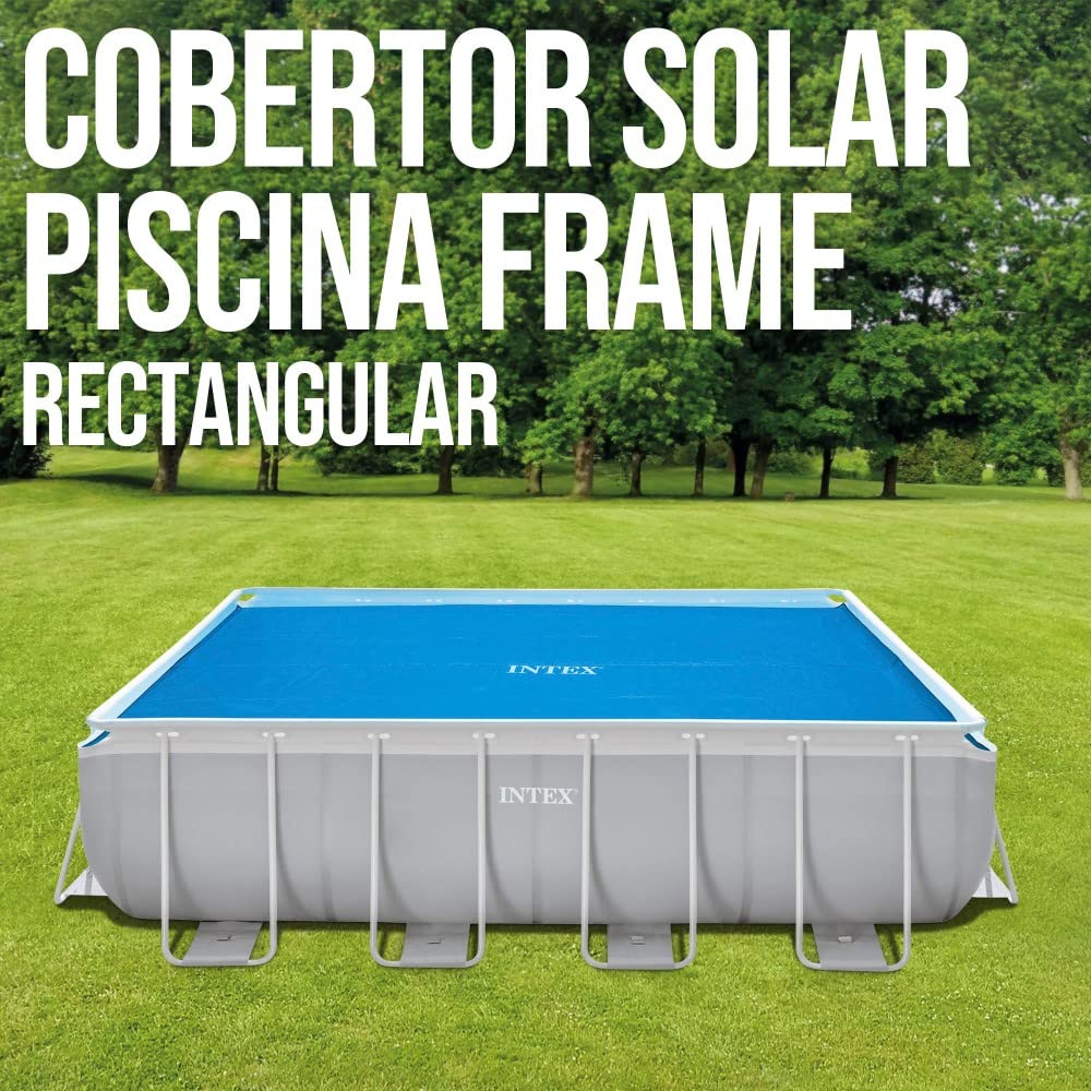 Intex 28088 Bâche Solaire rectangulaire pour Ultra Frame 400 x 200 cm, épaisseur 160 microns & 28037 - Bâche Protection pour Piscine Rectangulaire Tubulaire 4M X 2M