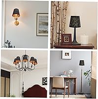 Vista 3 de Pantalla de lámpara de tela, pantalla de barril para lámpara pequeña, color negro, clip en la cubierta de la luz de la bombilla, cubierta de luz