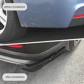 Universal Rear Diffuser Car Spoiler, Rear Bumper Lip Body Canard Spoilers Black Lip Side Skirt Spoiler Splitter Protector Exterior Decoration Trim Kit Anti-Scratch (17.7inch,Matte Black)