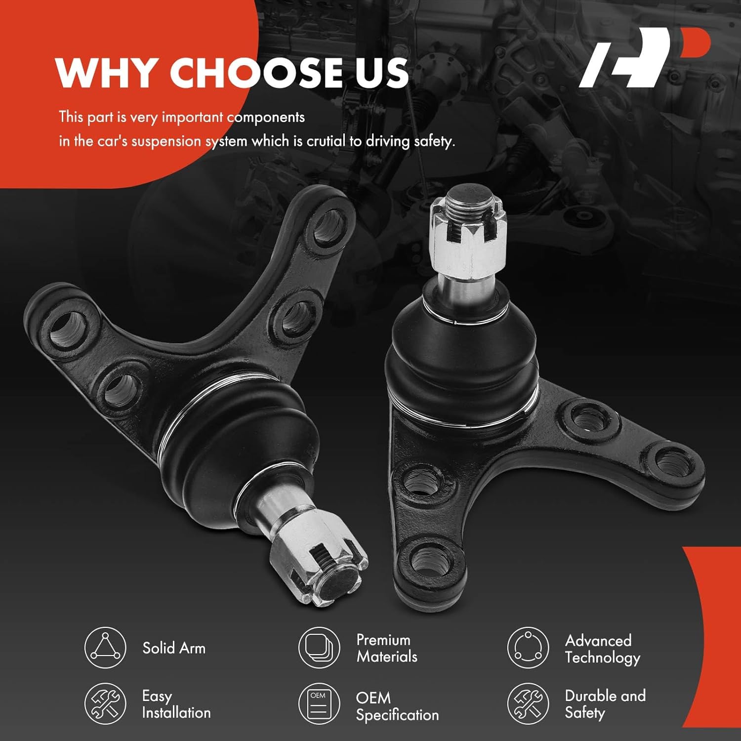 A-Premium 2 x Front Lower Ball Joint Compatible with Mazda B2600 1987 1988 1989 1990 1991 1992 1993, 4WD Only