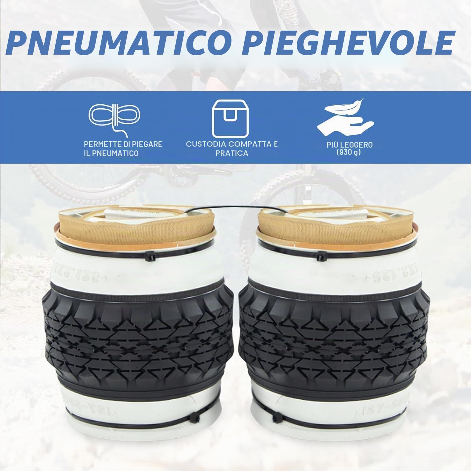 ZUKKA Confezione da 2 pneumatici per bicicletta da 24/26 x 2,125 pollici, pieghevole, colore bianco, da parete, per bici da spiaggia, cruiser