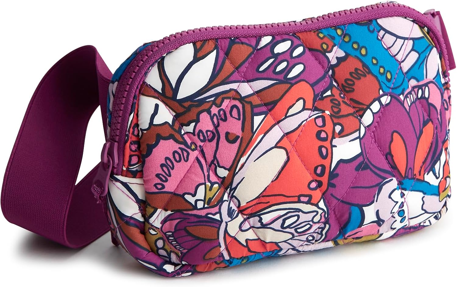 Vera Bradley Women's Featherweight Woodward Small Belt Bag, Swirling Poppies, One Size