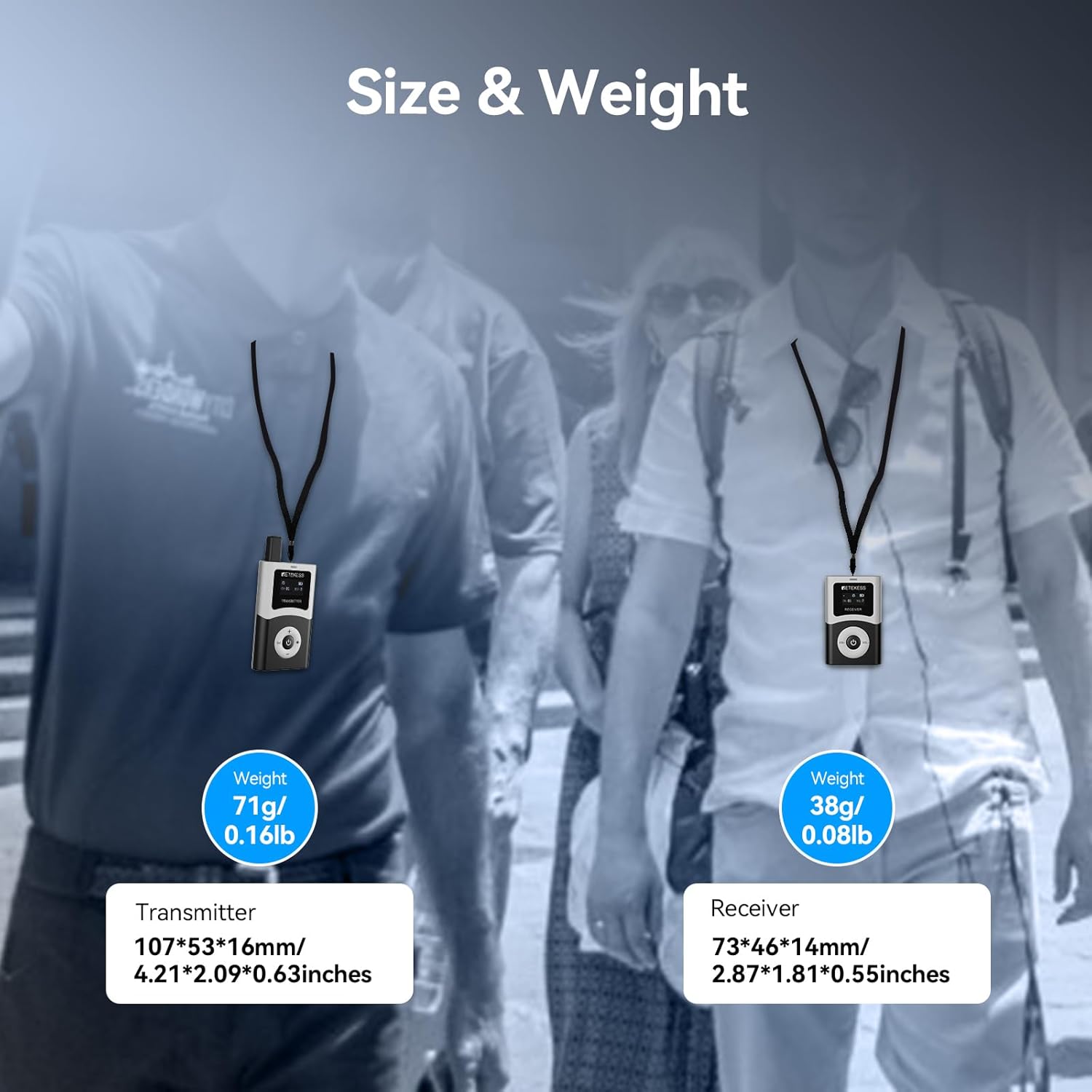 Retekess T130U(4nd Gen T130) Wireless Tour Guide System, Audio Tour Guide Microphone and Speaker, 200m, U Band Digital HiFi Sound Quality, Tour Guide Headsets for Travel(1 Transmitter 5 Receivers)