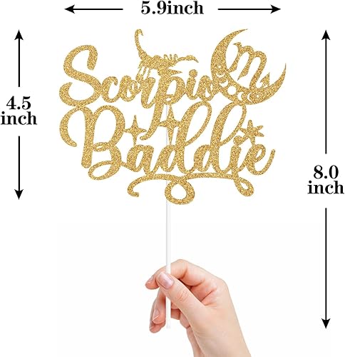 Miniatura 9 de Escorpio Baddie - Decoración para tartas de escorpio de gran energía, cumpleaños de Escorpio, decoraciones de fiesta de cumpleaños con temática del