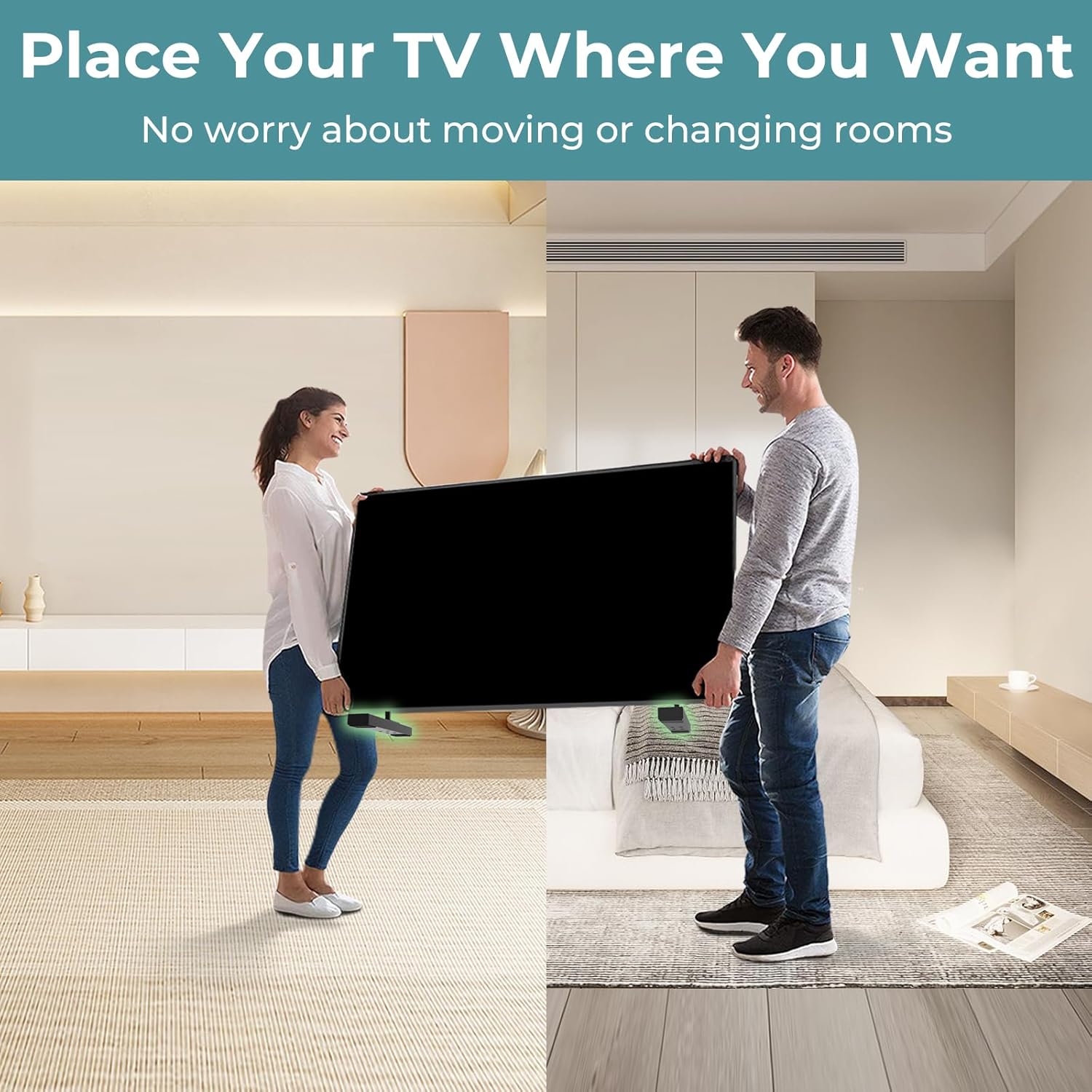 Metal TV Stand Legs for Vizio, Exclusive for Vizio M656-H4 M656-G4 V655-H4 TV Model, Not for Others Model, Replacement TV Base Stand with Instructions & Screws, No Drilling Required