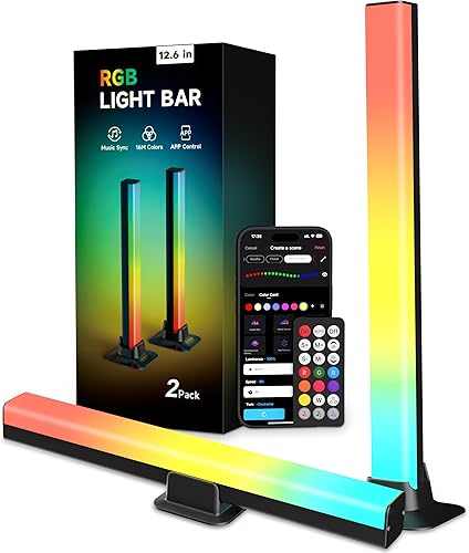 Barras de luz LED RGB+IC retroiluminación de TV de 12.6 pulgadas para televisores y monitores de 55 pulgadas y más pequeños Compatible con