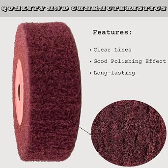 4 Inch Bench Grinder Polishing Wheel, 2PCS Non-Woven Buffing Wheels, 320 Grit Tight Weave Tough Polishing Burnishing Wheel, Nylon Abrasive Flap Wheel for Stainless Steel, 1.2 Thickness 1/2 Arbor