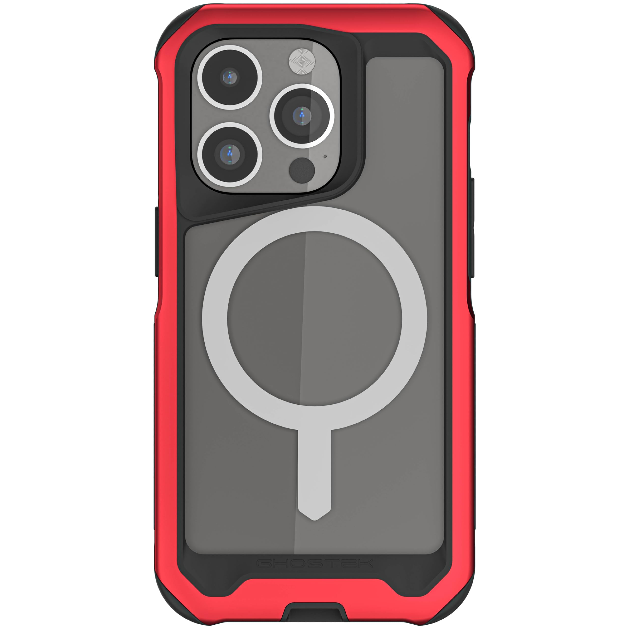 Atomic Slim iPhone 15 Pro MagSafe Case, Compatible with Magnetic MagSafe Accessories, Aluminum Metal Frame, Hard Rugged Protection (6.1 Inch, Red)