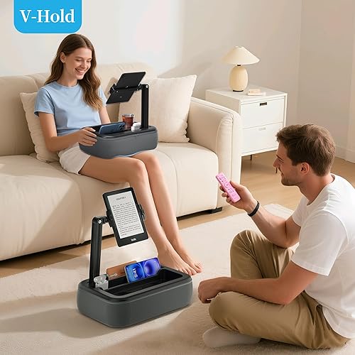 Miniatura 6 de V-Hold - Soporte de almohada para tableta, soporte de almohada Kindle con cuenco para aperitivos, soporte para tablet para regazo en la cama para
