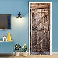 Vista 2 de Adhesivos 3D para puerta, murales para despegar y pegar, puerta de madera, papel tapiz autoadhesivo, extraíble, PVC, impermeable, póster