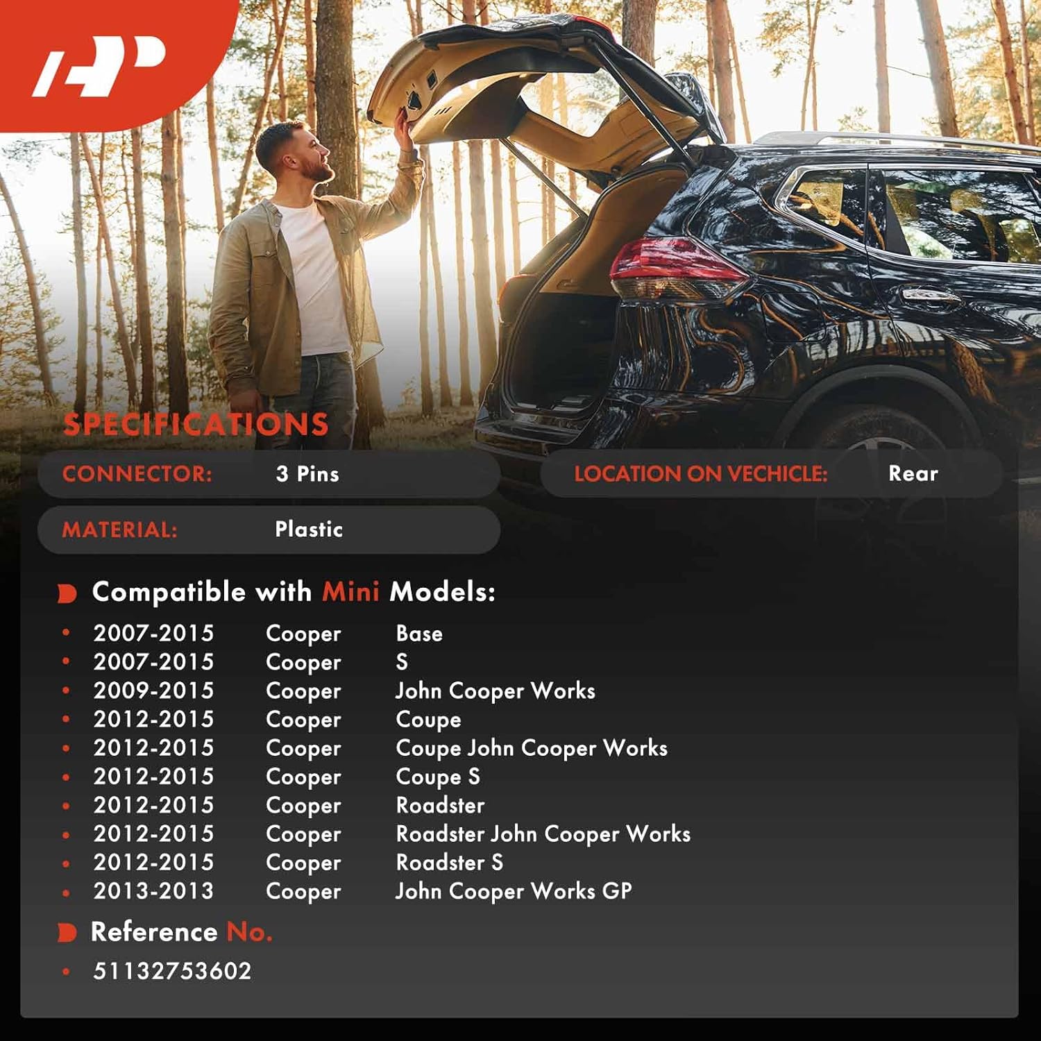 A-Premium Tailgate Handle Release Switch Compatible with Mini Cooper 2007 2008 2009 2010 2011 2012 2013 2014 2015, Rear Side