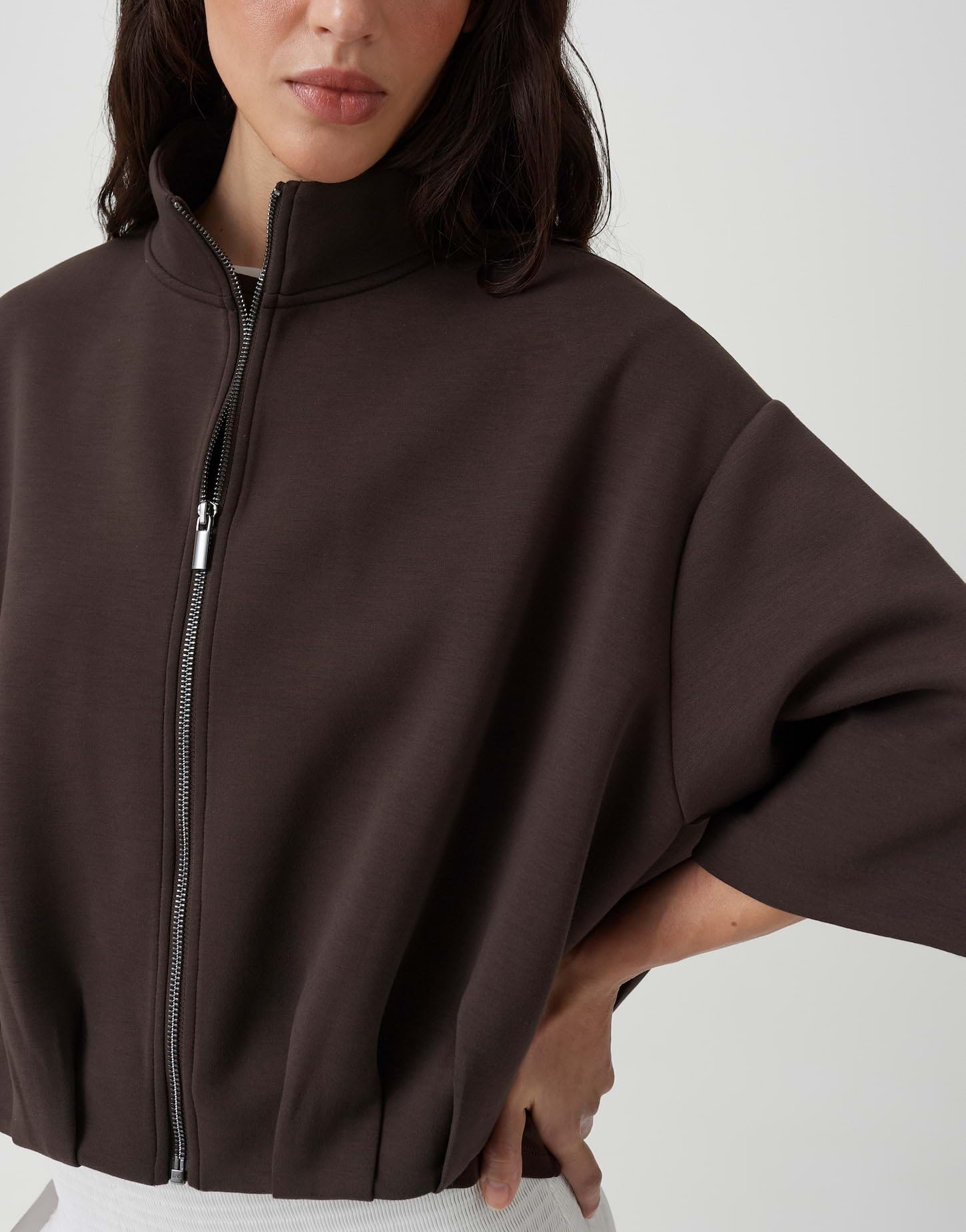 OPUS Damen Sweatjacke | Skulpturale Sweatjacke aus Scuba Sweat Loose Fit