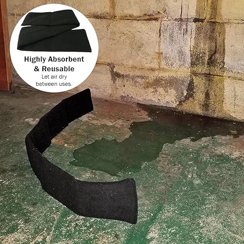 Miniatura 8 de Evelots Calcetín de serpiente absorbente de agua, barrera de agua reutilizable, absorbe 10 veces su peso, ideal para fugas y derrames de puertas,