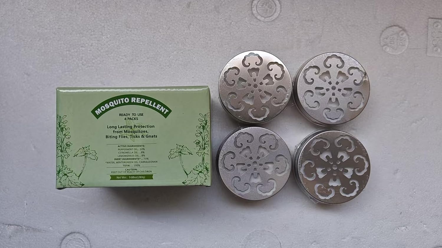 Mosquito Repellent, Peppermint Oil to Repel Mosquito, Ticks, Gnats and Pest, 4 Packs