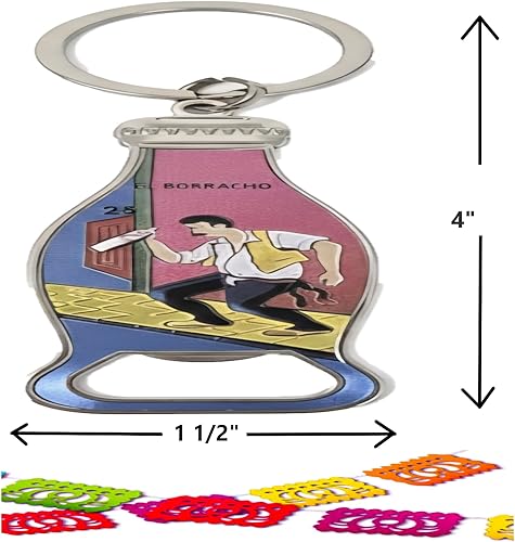 Miniatura 4 de Tarjetas de personajes de lotería mexicana llavero abrebotellas en uno. Perfecto para ese amigo que siempre tiene uno. Llavero es un gran regalo de