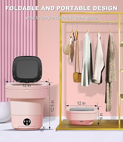Miniatura 7 de Mini lavadora de 11 litros, lavadora portátil con 3 modos de limpieza profunda para ropa interior, ropa de bebé o calcetines, mini lavadora portátil