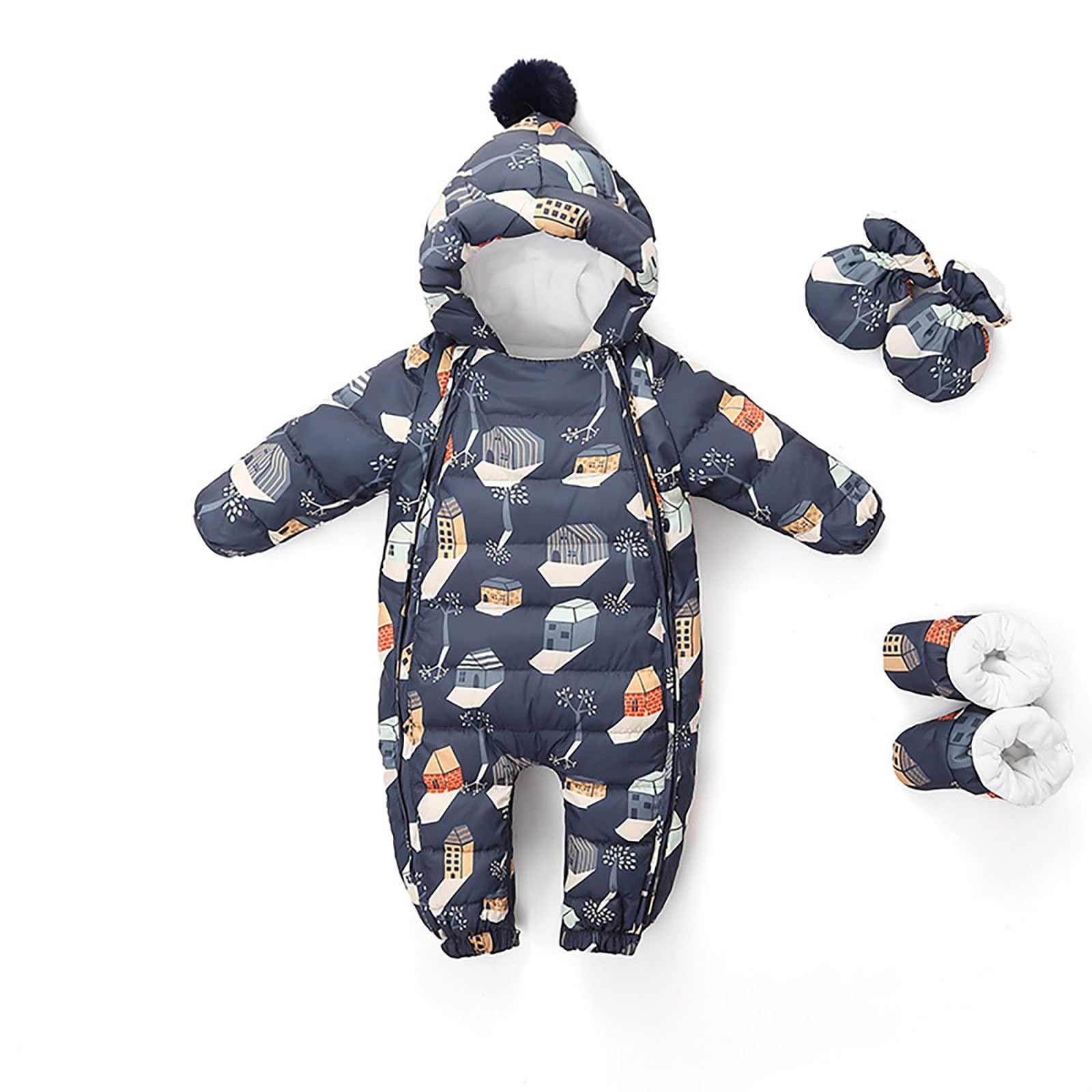 Baby Down Jacket Baby Extra Thick Go Out Hugging Clothes Men And Women Baby Plus Clothes Climbing Clothes Winter Snow Pantalones