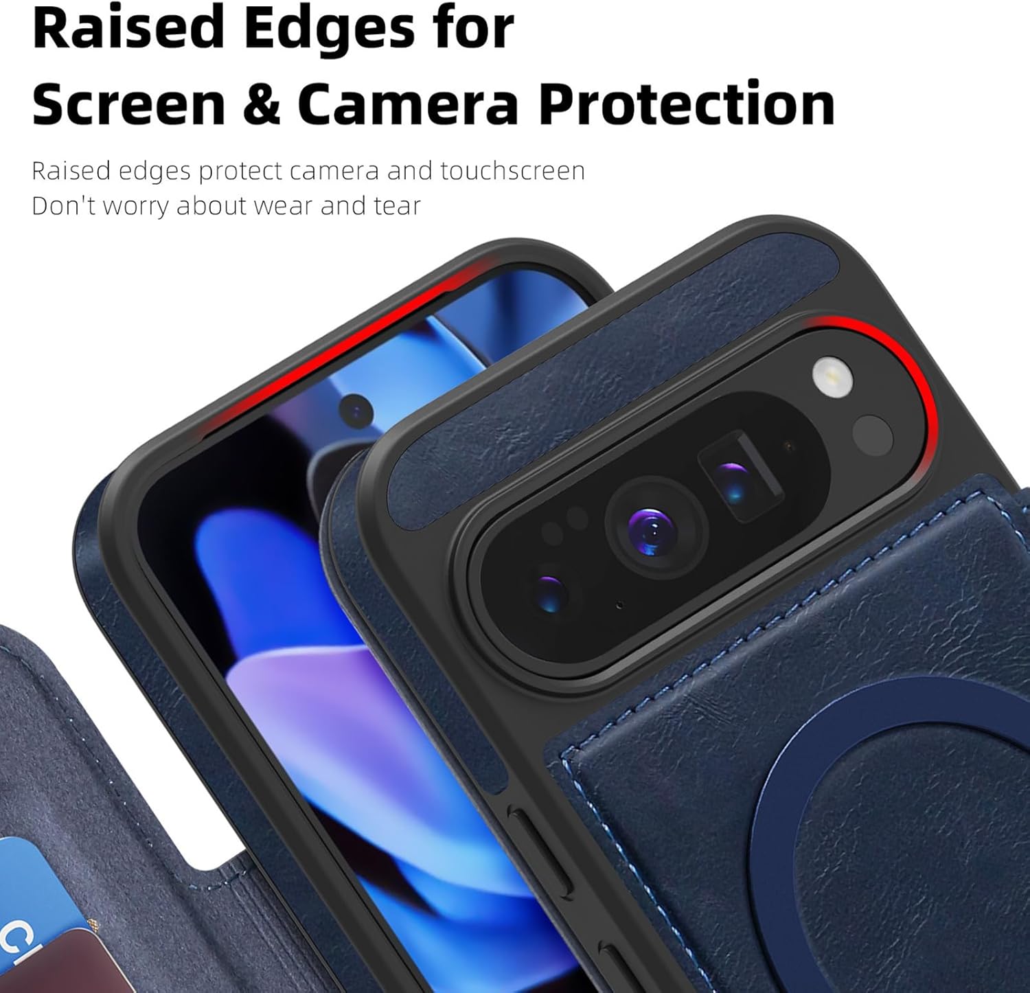 Magnetic Wallet Case for Google Pixel 10 Pro XL/10 PRO/10, Flip Full Body Protection Cover Folio Shockproof Retro Leather Case Shell,Brown,10