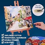 Canvas Panels 4x12 Inch 12-Pack, 10 oz Triple Primed Acid-Free 100% Cotton Blank Canvases for Painting, Long Flat Canvas Board for Oil Acrylics Watercolor & Tempera Paints