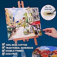 Vista 3 de Paneles de lienzo de 9 x 12 pulgadas, paquete de 12 unidades, 10 onzas, imprimados 100% algodón, lienzos en blanco para pintura, tableros de lienzo