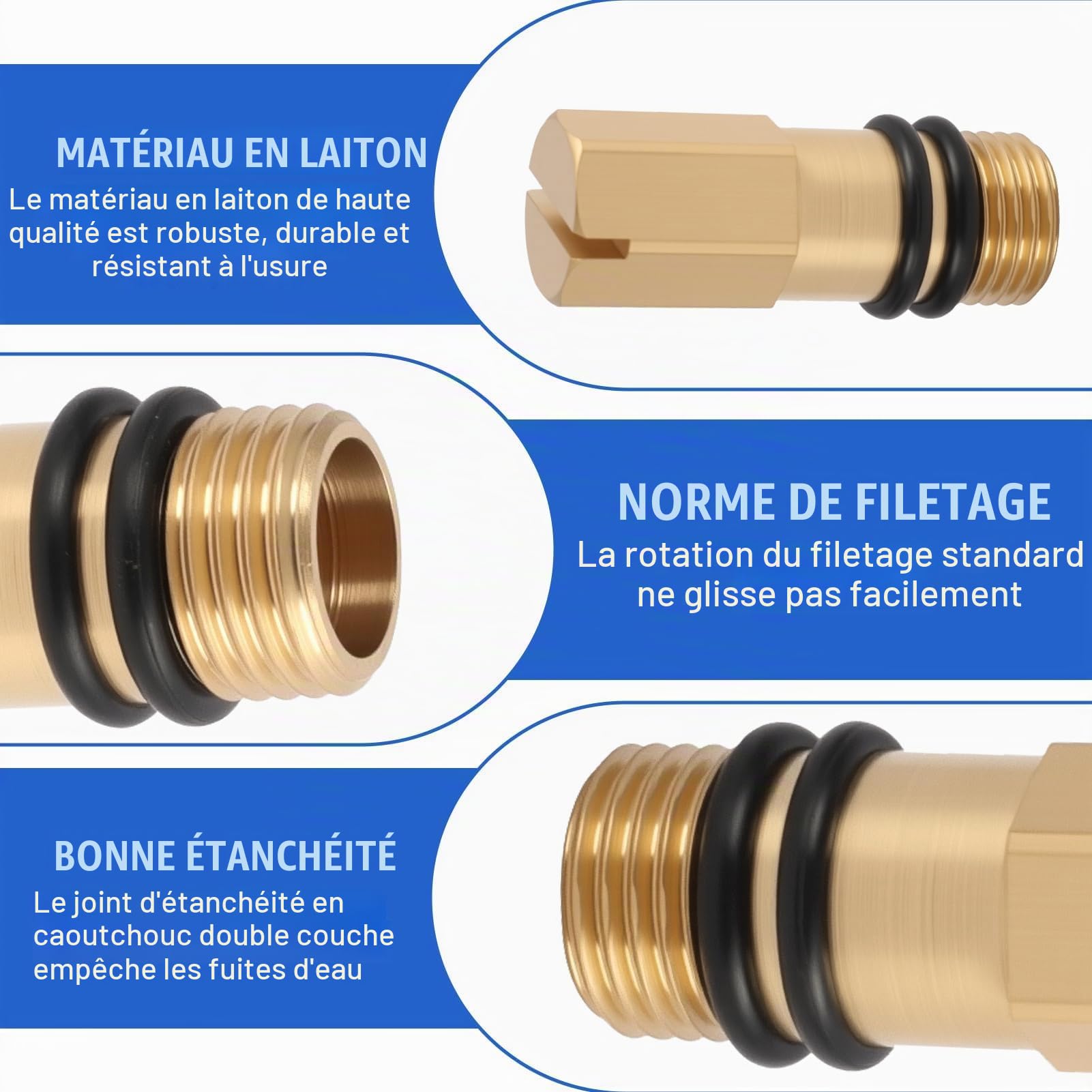 bouchon flexible, Bouchons Obturateurs M10 en Laiton - 2 Pièces pour Entrées d’Eau Chaude et Froide, Bouchon Fileté de 10 mm