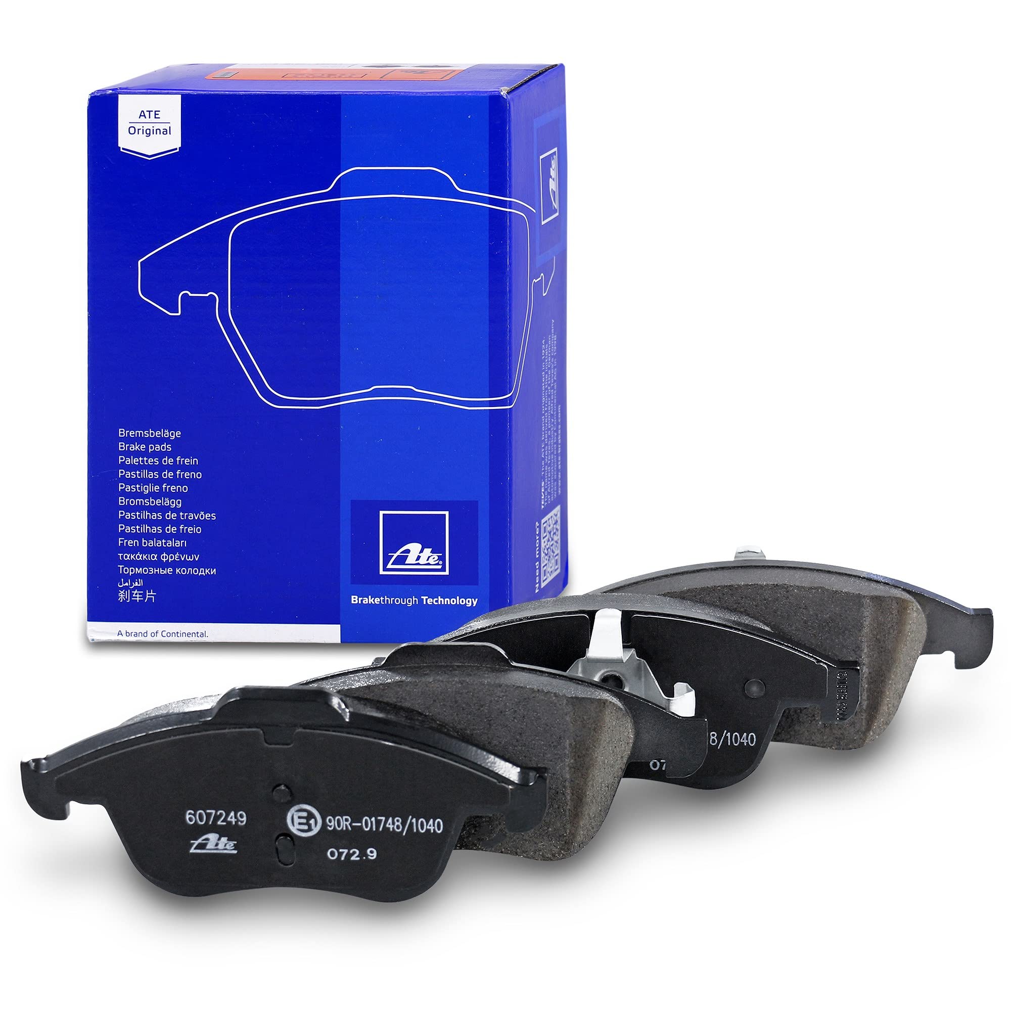 ATE Plaquettes de freins Avant non préparé pour l'indicateur d'usure contact de signal d'usure exclu Épaisseur 18,6mm 13.0460-7249.2 Compatible avec RENAULT Clio 4 3/5 portes BH Scénic 3 JZ0/1