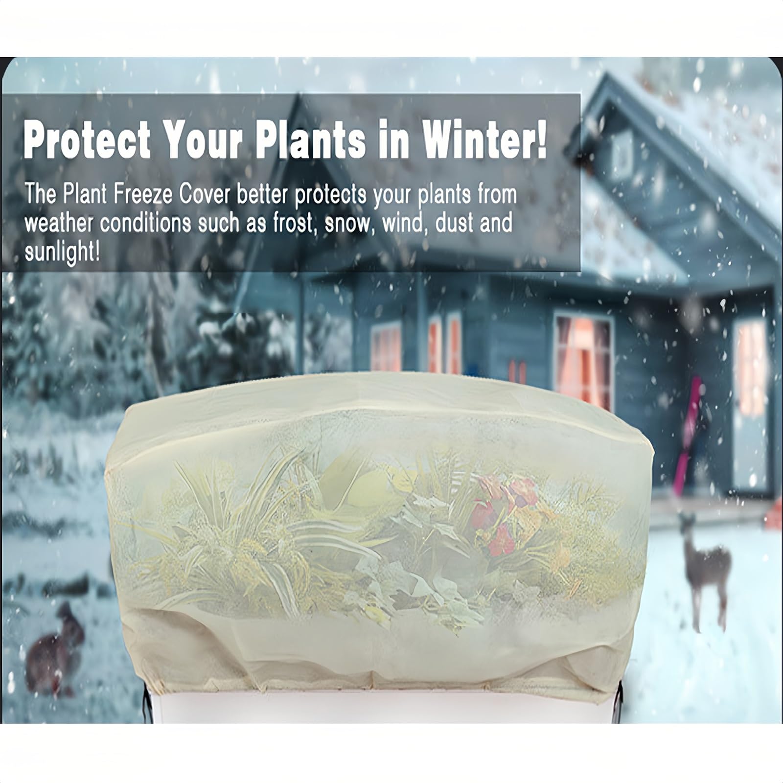 Plant Protectors - Manta de protección contra heladas para jardín al aire libre con cordón para uso en jardín, material duradero