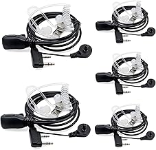 Kyrio Walkie Talkie Earpiece Headset Compatible with Baofeng UV5R 888S UV-82HP BF-F8HP Kenwood Retevis H-777 RT21 RT22 Two Way Radios (5 Packs)