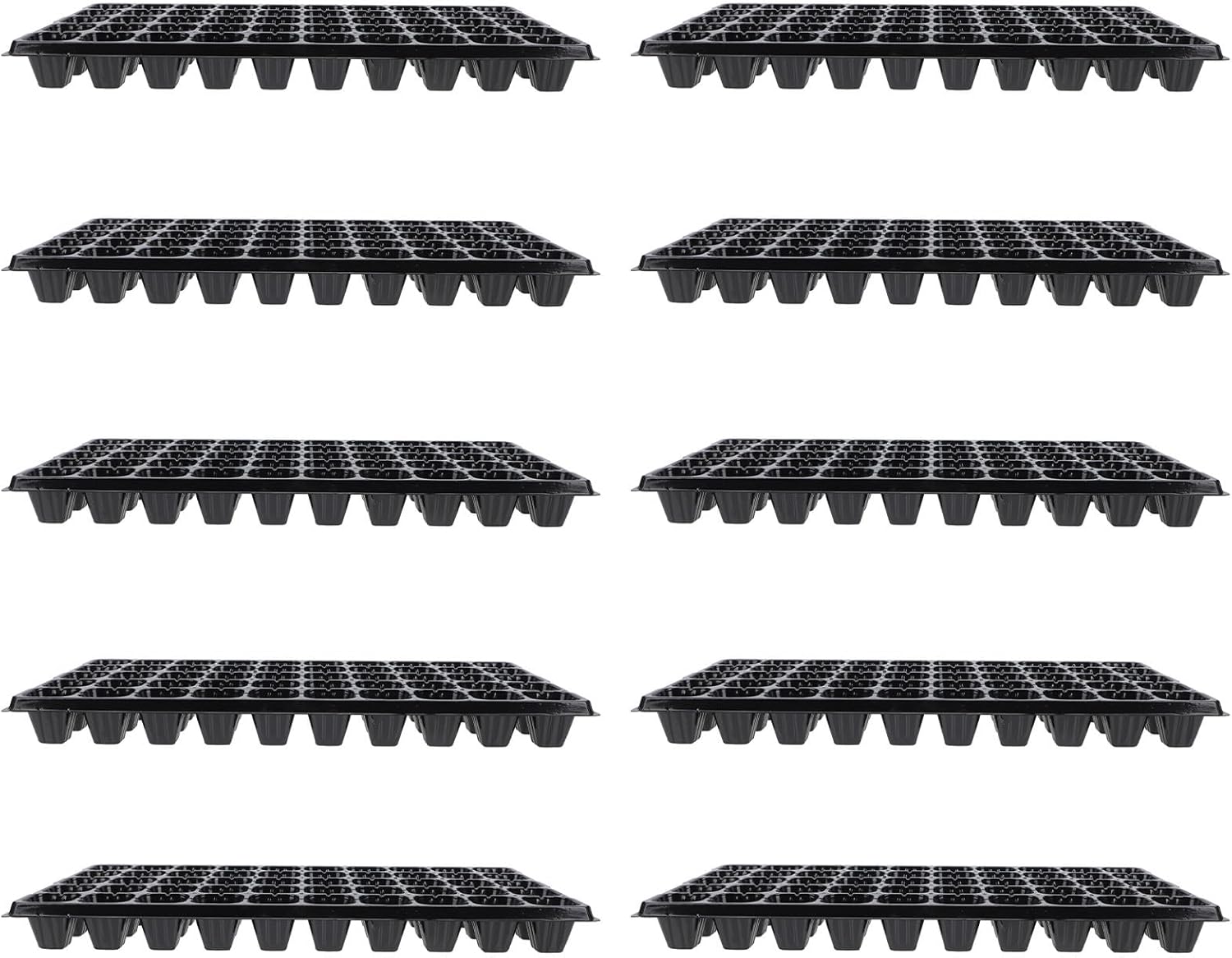 10pcs Plant Germination Trays Thickened Vegetable Seedling Starter Plates 50-Cell Greenhouse Growing Trays for Garden Planting and Seedling Propagation
