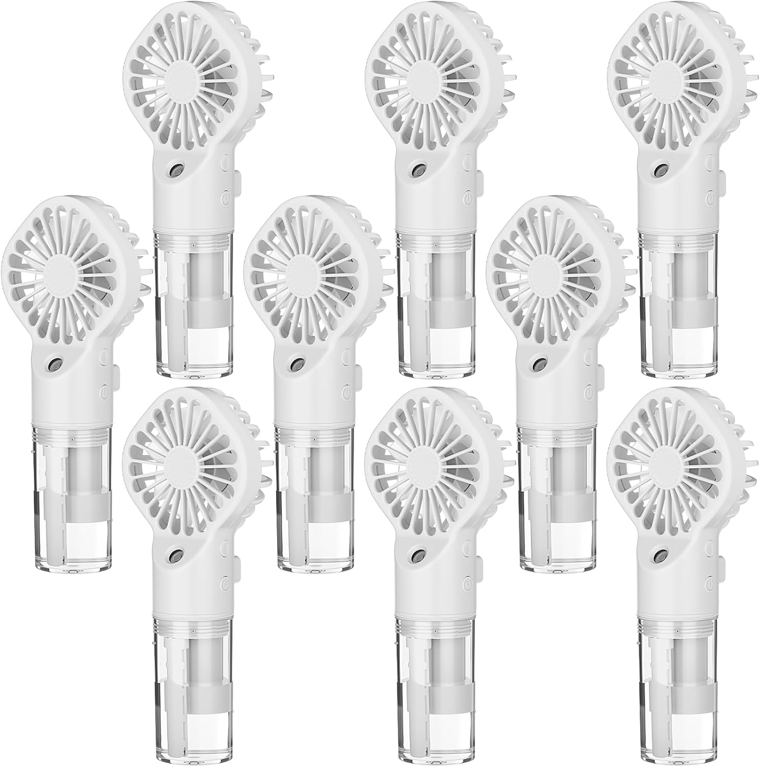 9 Pack Misting Fans Portable Hand Rechargeable Handheld Spray Fans with 25ml Water Tank 4-speed Personal Cooling Fan, USB-c Mini Handheld Fan for Outdoor Travel Sport Camping Office Home