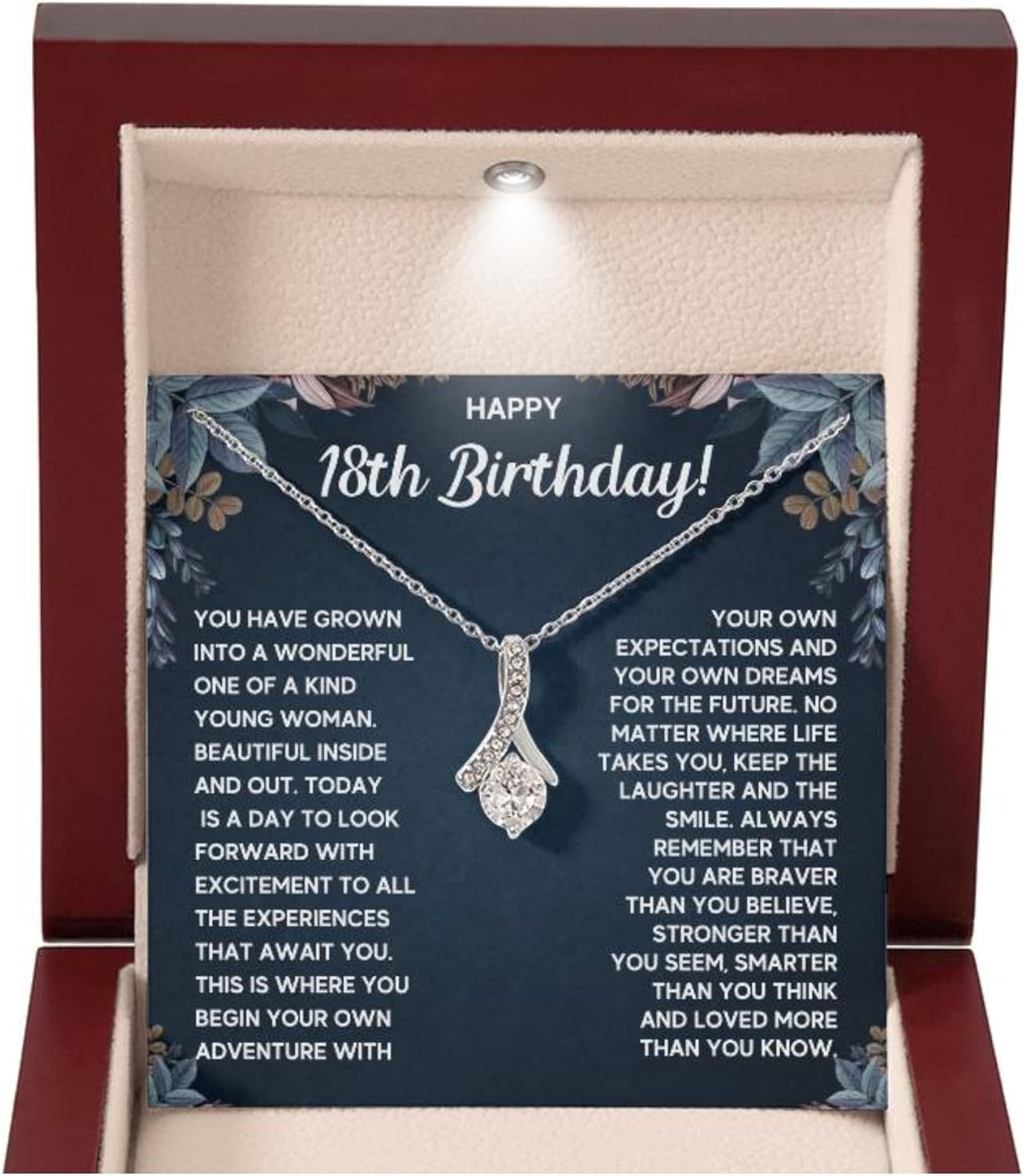 FG Family Gift Mall 18th Birthday Gifts For 18 Year Old Girl Birthday Gift Ideas For Her Happy 18th Birthday Card Best Top Jewelry Gifts For Girls With Message Card and Gift Box