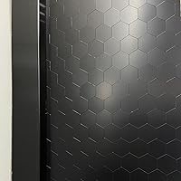 Vista 6 de Pelar y pegar azulejos negros, panel compuesto de aluminio hexagonal autoadhesivo para cocina (5 hojas)