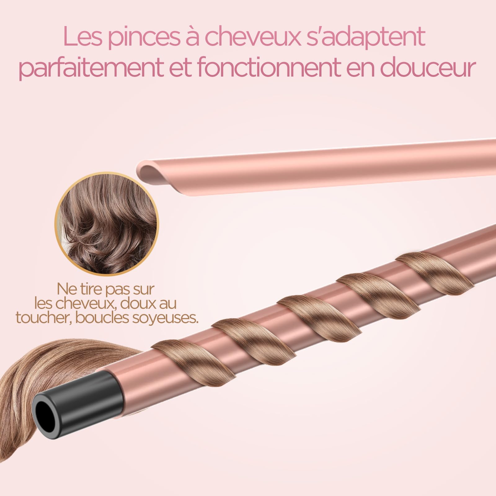 BESTOPE PRO Fer à Boucler 9mm Boucleur à Cheveux pour Petites Boucles, Boucleur Prolongé avec Chauffage Rapide et Écran LCD, Multi-Températures