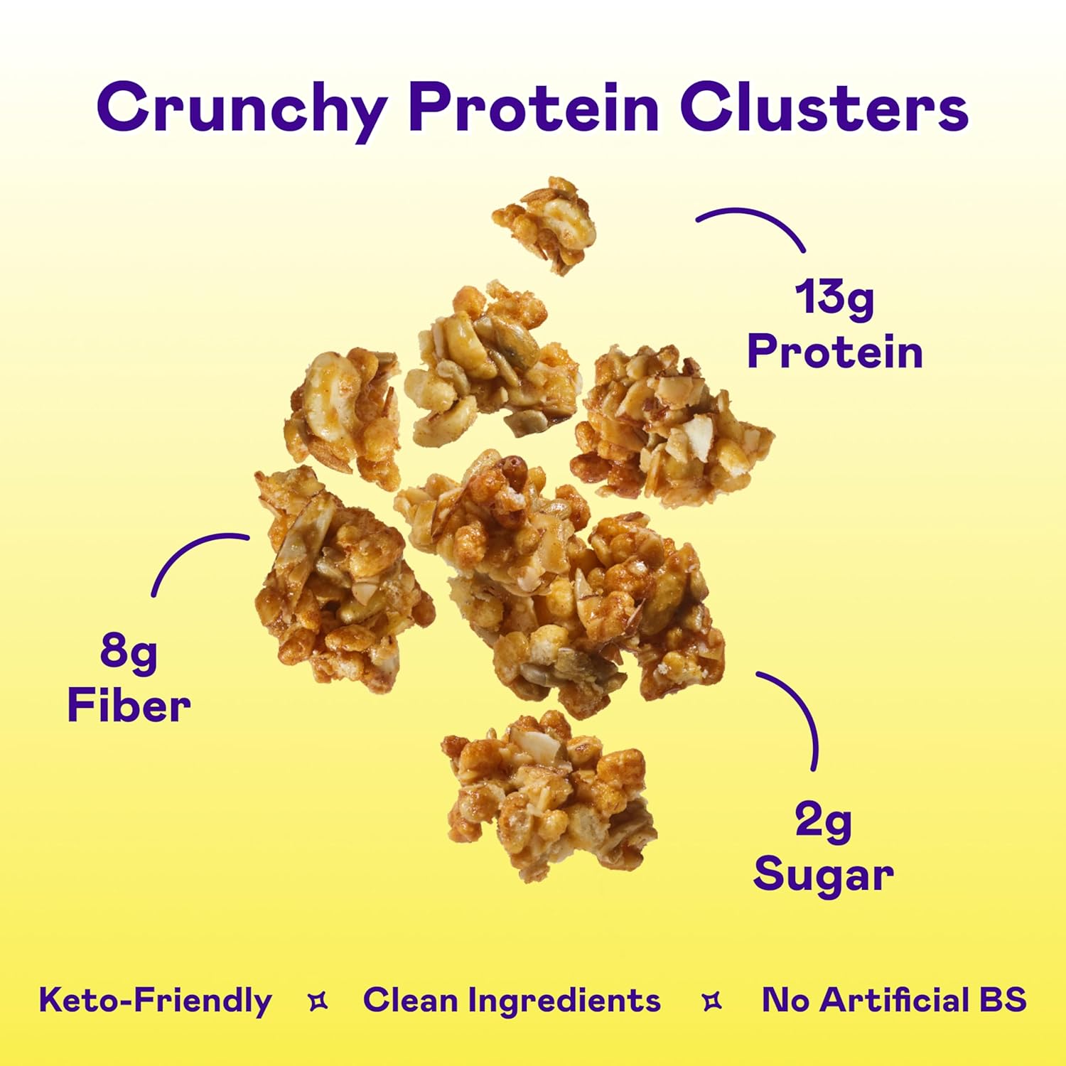 Magic Spoon High Protein Granola Low Sugar - 3 Pack, Honey Almond - Low Carb Sugar Free Protein Snacks & Breakfast Food - Grain & Gluten Free Granola Keto Friendly - Healthy Snacks for Kids & Adults
