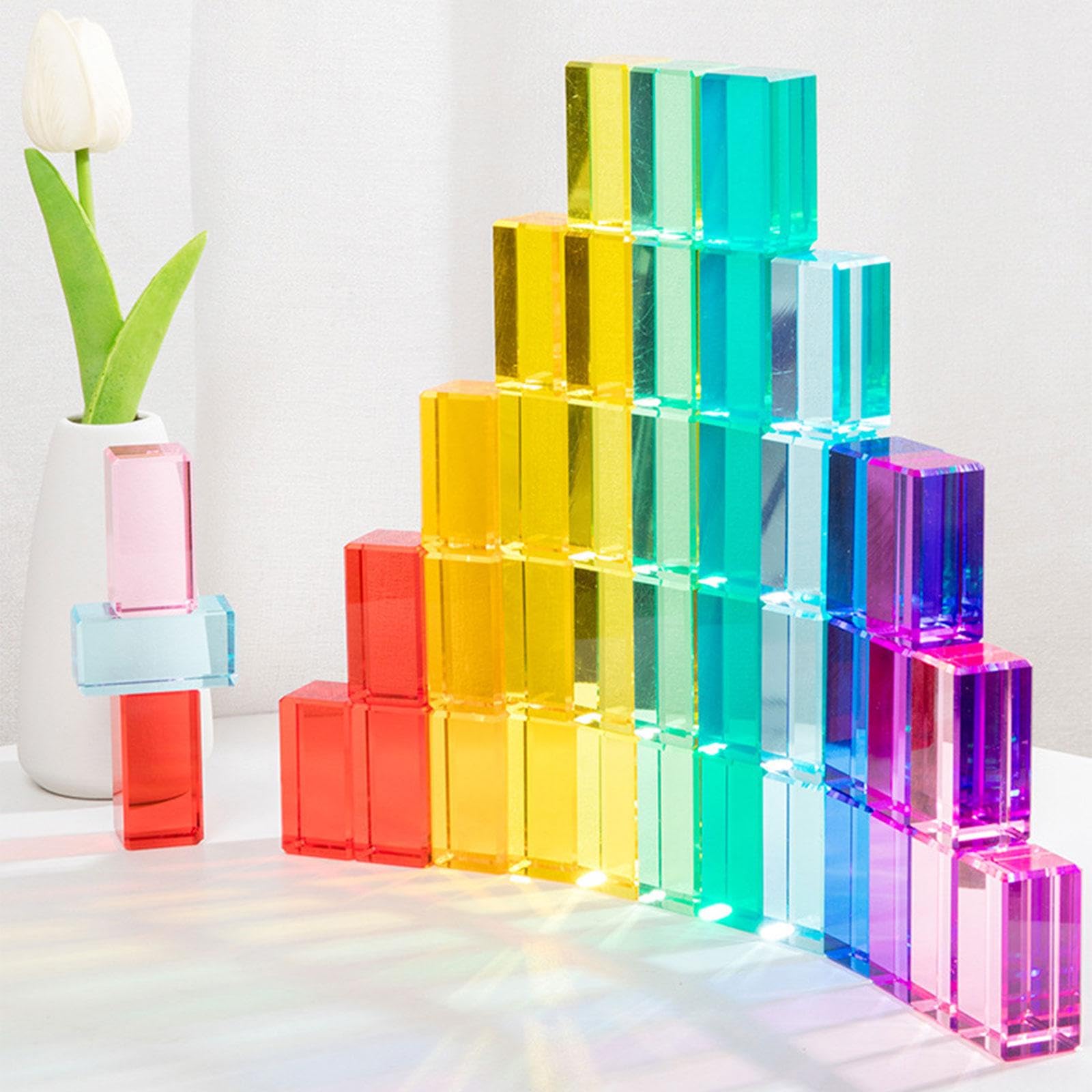 Set di Costruzioni Arcobaleno, Gioco di Impilamento, Costruzioni per La Percezione Dei Colori