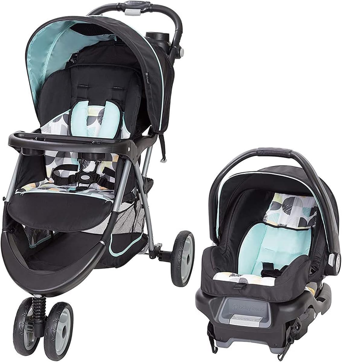 Baby Trend EZ Ride 35 Travel System Stroller & Infant Car Seat, Doodle Dots | Lightweight and Foldable Compact Design with One Hand Fold and Adjustable Handle
