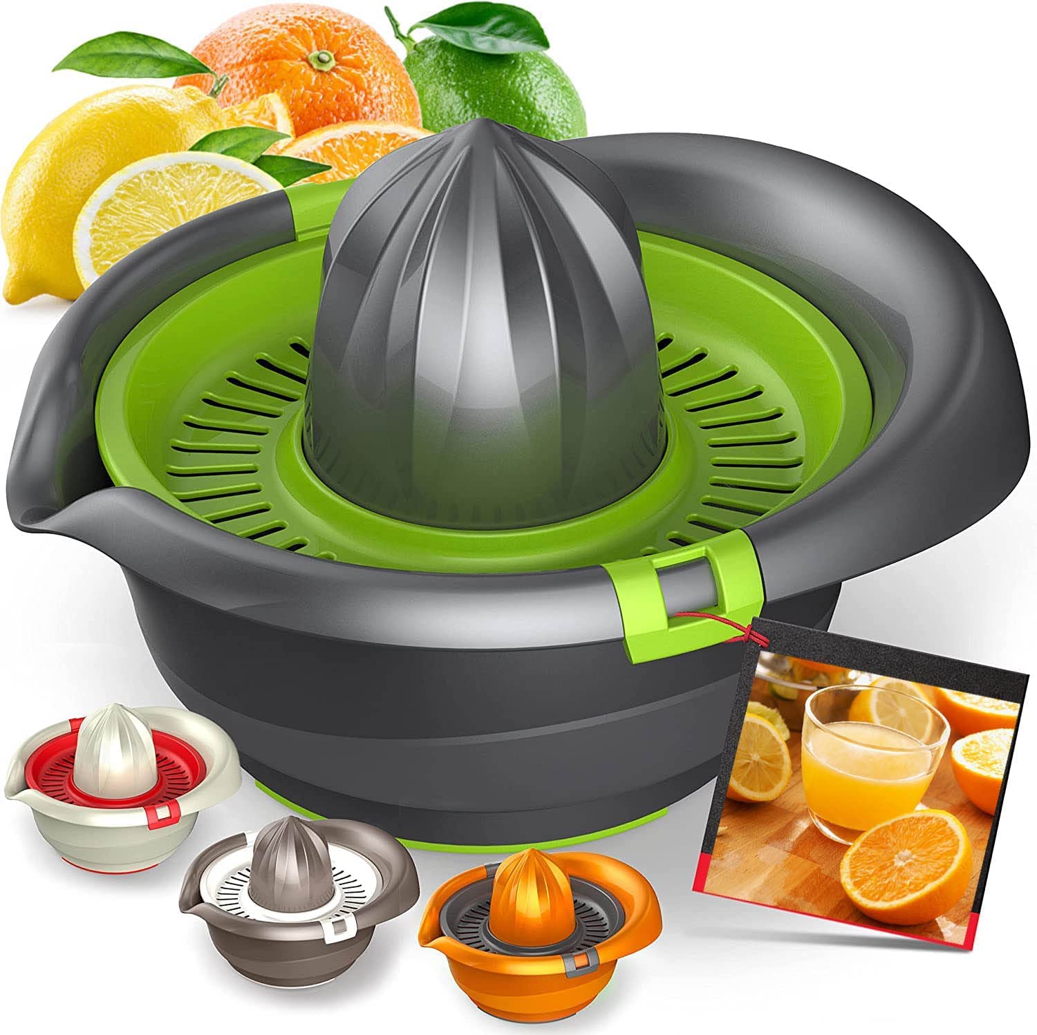 FRYIO® Hand Press Manual Fruit juicer,Orange Squeezer Bowl for Citrus Lemon Mausambi Strainer with Easy Pour Spout Lock It Hand Juicer maker Mosambi Press juice mixer- MULTICOLOR (B0D7TB8LHM) Amazon Price History, Amazon Price Tracker