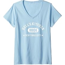 Womens HELLS KITCHEN 10036 NEW YORK CITY / NYC Athletic Design V-Neck T-Shirt