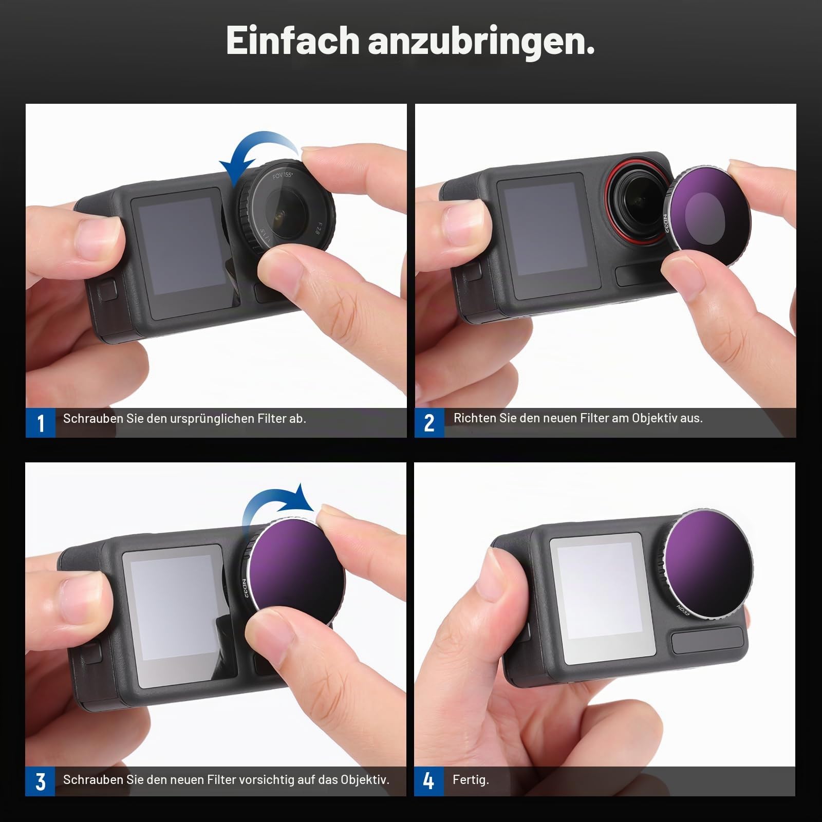 Neewer ND Filter Set kompatibel mit DJI Osmo Action 5 PRO/Action 4 – Bild 8