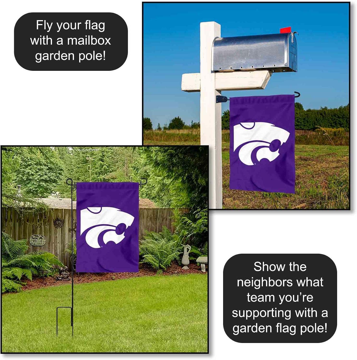 Kansas State Wildcats Garden Flag and Yard Banner