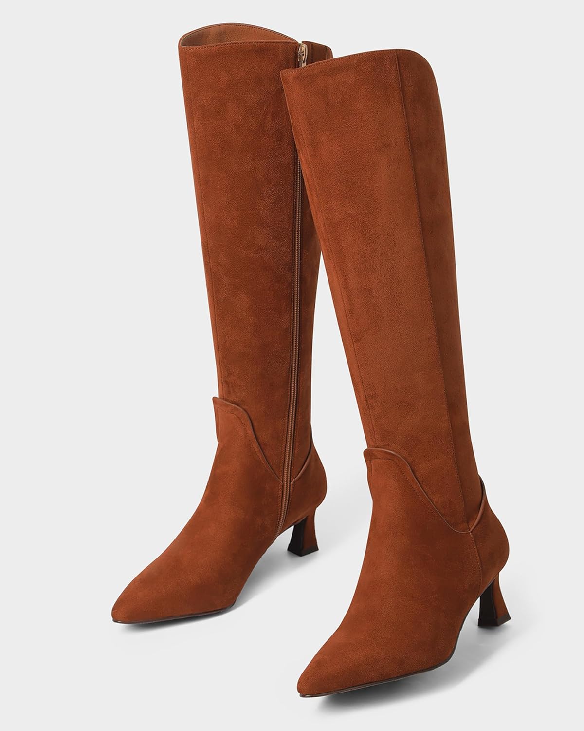 MUCCCUTE Knee High Boots for Women Chunky Heel Square Toe with Side Zipper Pull On Tall Fall Botas - Image 5