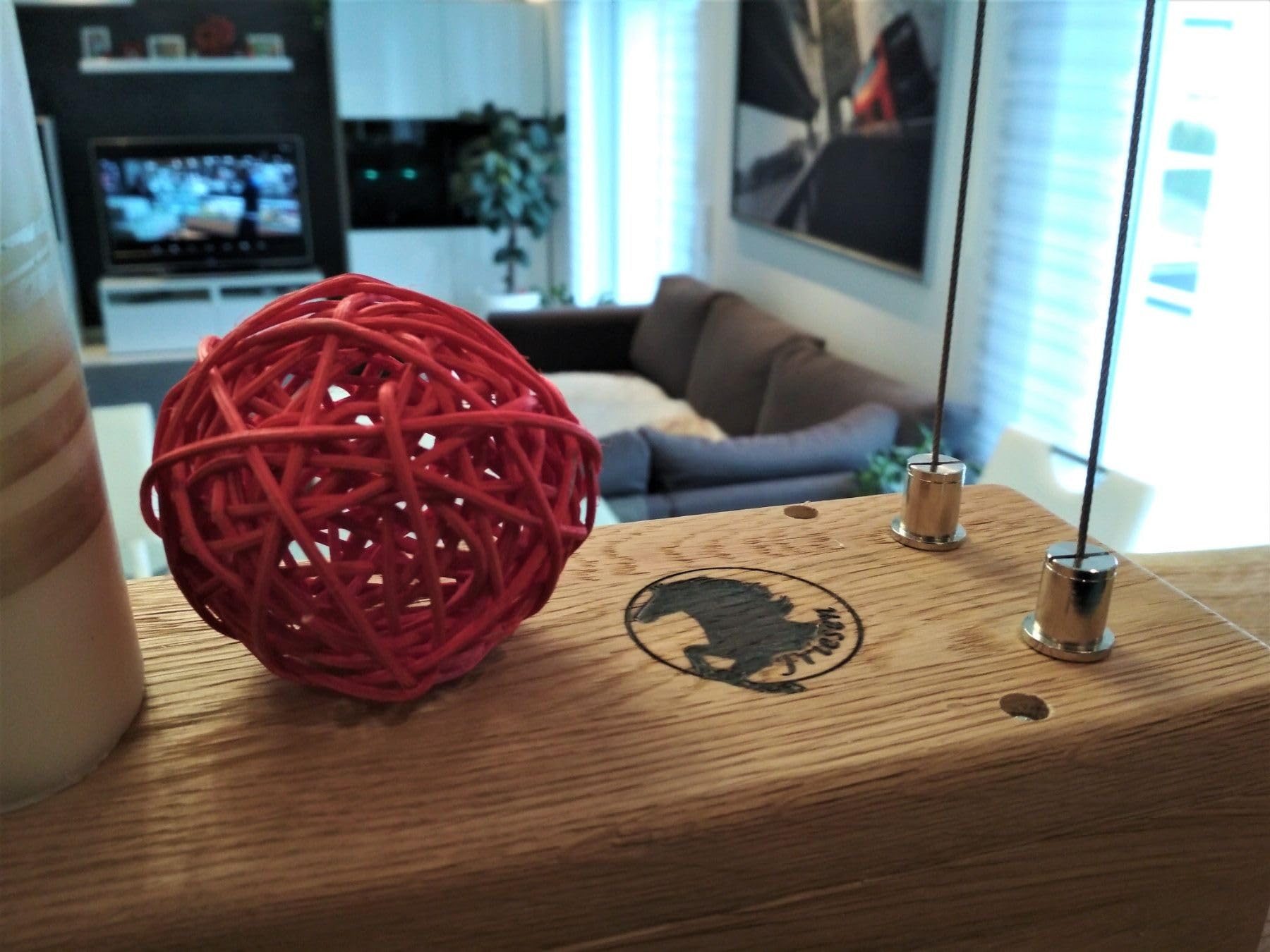 TESSA LED Esstischlampe Pendelleuchte Unikat Wildeiche Holz Hängelampe mit Baumkante Hängeleuchte Dimmbar ohne Dimmer Led Austauschbar Eiche geölt Massiv mit Baumkante (100 cm /4 Spots)