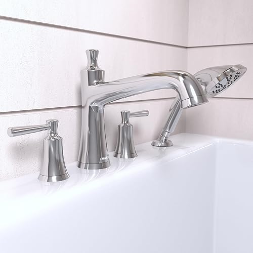Miniatura 10 de hansgrohe Joleena 04777670 - Juego de grifo de bañera independiente con 2 asas y 22 pulgadas de ancho, color negro mate