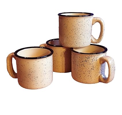Marble Creek Ceramic Campfire Mug, 15oz - Set of 4 (Sand)