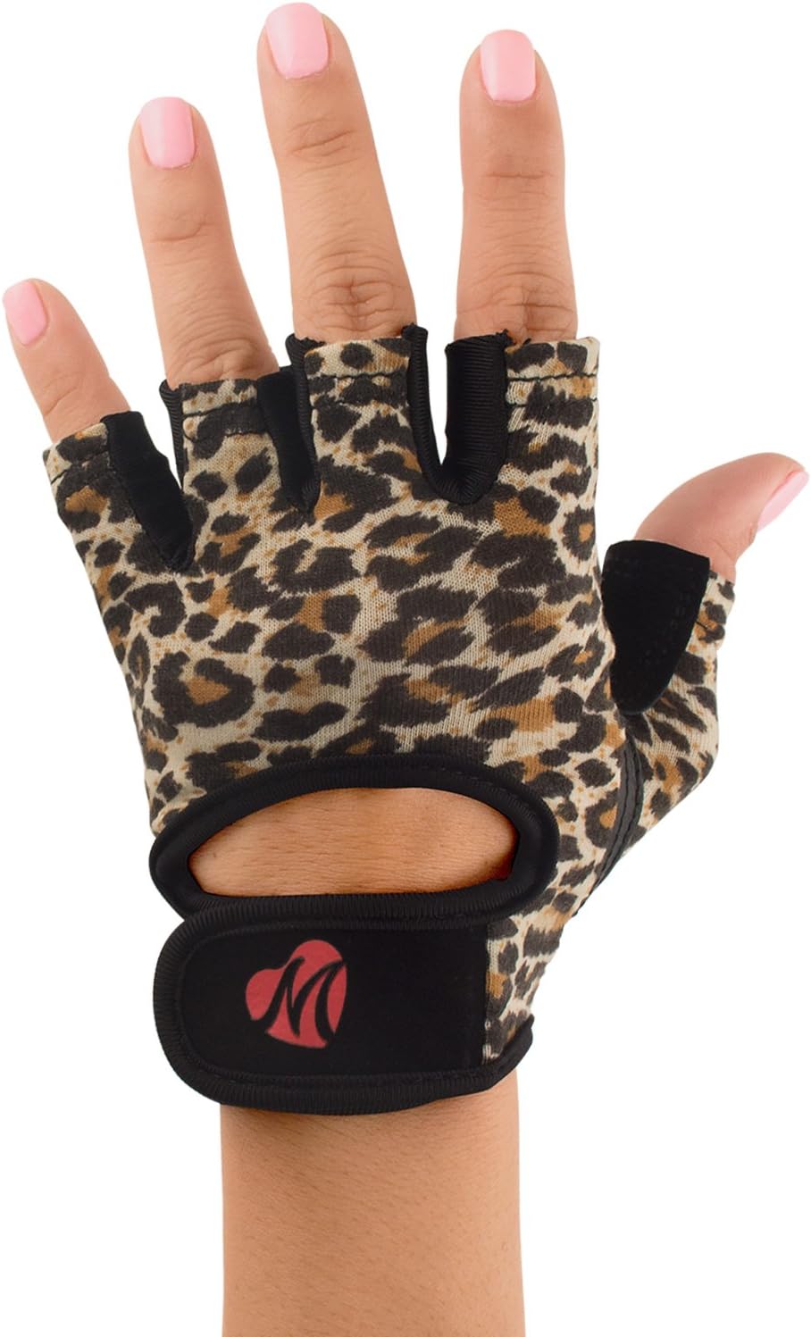 Mellie Gloves- Women's Leopard Print Weight Lifting, Sports, Gym Gloves