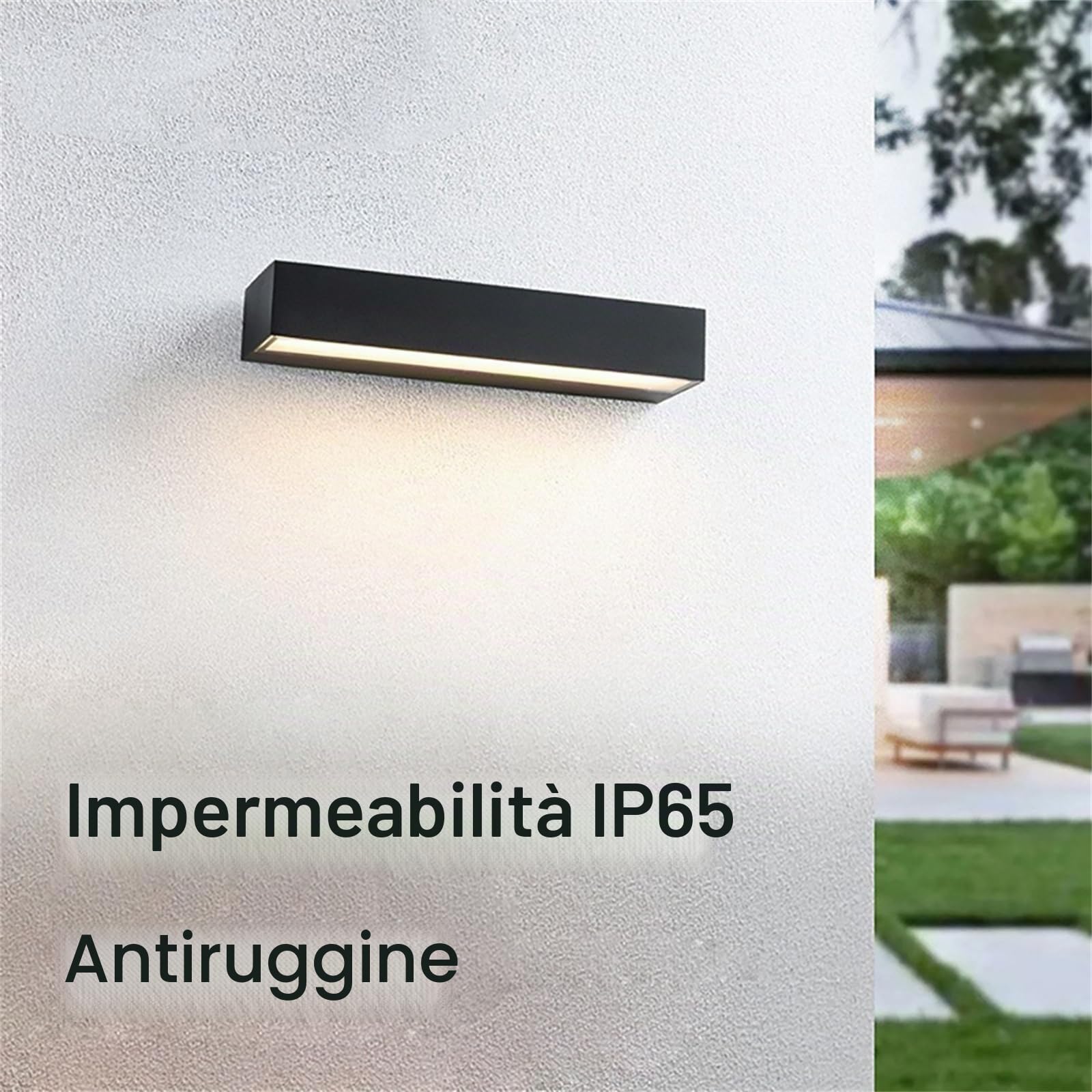 Applique Da Parete Per Esterni Lampada Da Esterno Per Esterni Apparecchio Di Illuminazione Per Decorazioni Per La Casa Per Balcone Portico Cancello Da Giardino IP65 Impermeabile,Nero,50CM