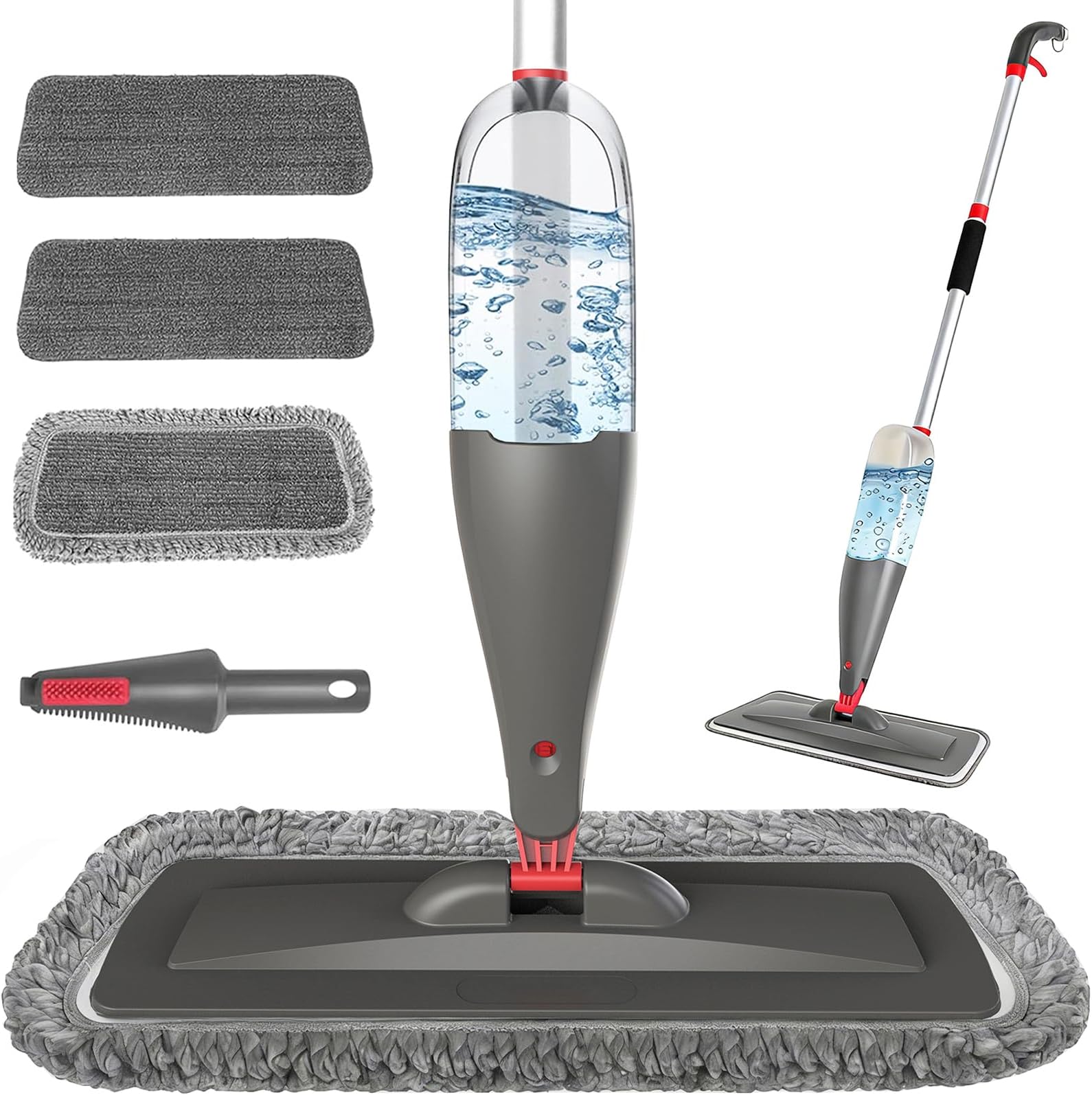 Spray Mop for Floor Cleaning with 3pcs Washable Pads - Wet Dry Microfiber Mop with 800 ml Refillable Bottle for Kitchen Wood Floor Hardwood Laminate Ceramic Tiles Dust Cleaning