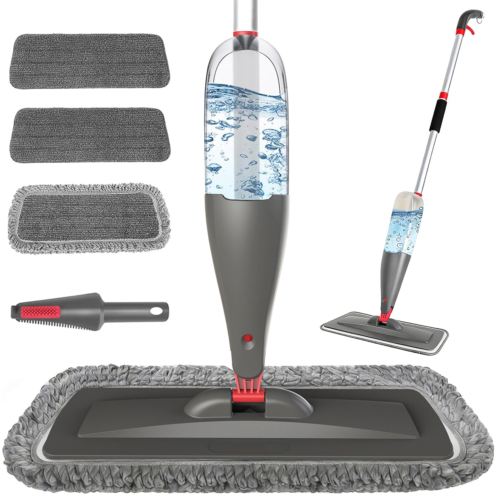 Spray Mop for Floor Cleaning with 3pcs Washable Pads - Wet Dry Microfiber Mop with 800 ml Refillable Bottle for Kitchen Wood Floor Hardwood Laminate Ceramic Tiles Dust Cleaning